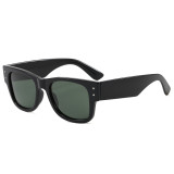 Retro Square Thick Frame Tinted Lens Polarized Sunglasses for Men Women