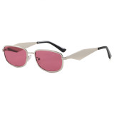 Retro Slim Rectangular UV400 Protection Shades Sunglasses for Women Men