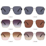 Retro Oversized Square Gradient Lens Shades Sunglasses for Women Men