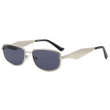 Retro Slim Rectangular UV400 Protection Shades Sunglasses for Women Men