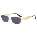 Retro Slim Rectangular UV400 Protection Shades Sunglasses for Women Men