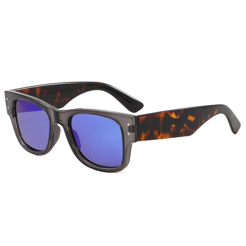 Retro Square Thick Frame Tinted Lens Polarized Sunglasses for Men Women