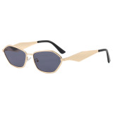 Retro Slim Hexagon Cat Eye Shades Sunglasses for Women