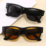 Retro Square Thick Frame Tinted Lens Polarized Sunglasses for Men Women