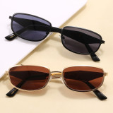 Retro Slim Rectangular UV400 Protection Shades Sunglasses for Women Men