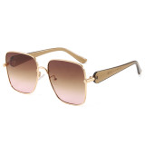 Retro Oversized Square Gradient Lens Shades Sunglasses for Women Men
