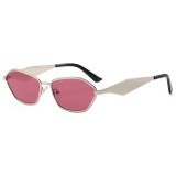 Retro Slim Hexagon Cat Eye Shades Sunglasses for Women