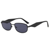 Retro Slim Rectangular UV400 Protection Shades Sunglasses for Women Men