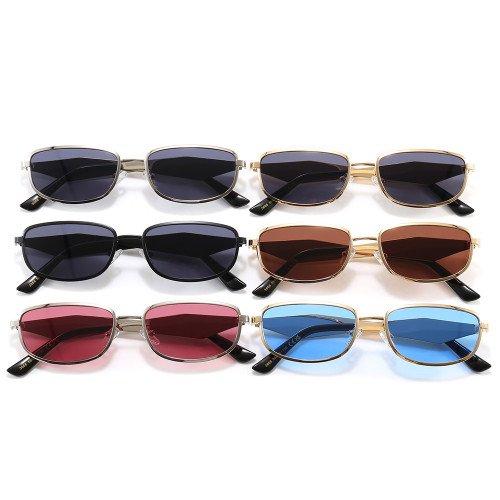 Retro Slim Rectangular UV400 Protection Shades Sunglasses for Women Men