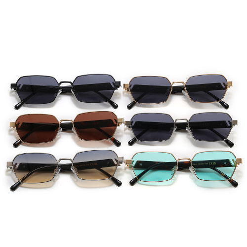 Y2K Slim Geometric Polygon Sunglasses for Men Women