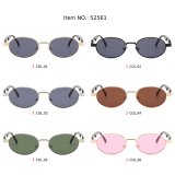 Retro Oval Metal Frame UV Protection Shades Sunglasses for Women Men