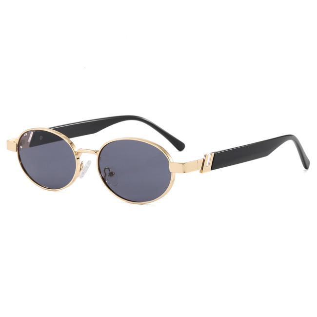 Retro Oval Metal Frame UV Protection Shades Sunglasses for Women Men