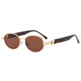 Retro Oval Metal Frame UV Protection Shades Sunglasses for Women Men