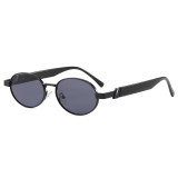 Retro Oval Metal Frame UV Protection Shades Sunglasses for Women Men