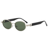 Retro Oval Metal Frame UV Protection Shades Sunglasses for Women Men