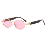 Retro Oval Metal Frame UV Protection Shades Sunglasses for Women Men