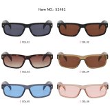 Retro Flat  Rectangular UV400 Protection Outdoor Vacation Sunglasses for Women Men