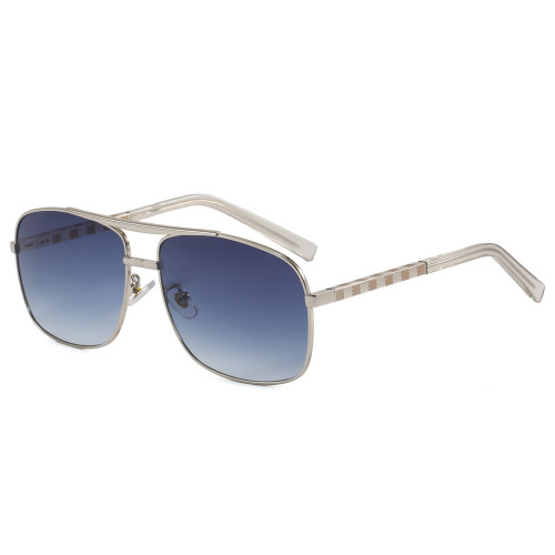 Luxury Retro Pilot Sunglasses with Double Bridge - Oversized Metal Frame Designer Sun Shades for Men & Women