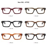 Retro Thick Rectangle Frame Shades UV400 Protection Sunglasses for Men Women