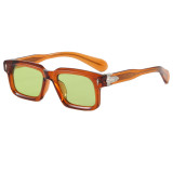 Retro Thick Rectangle Frame Shades UV400 Protection Sunglasses for Men Women