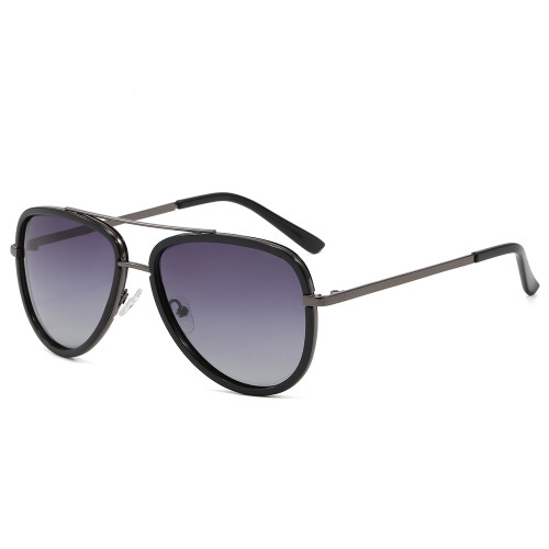 Unisex Double Bridge Pilot Polarized Sunglasses for Men Women