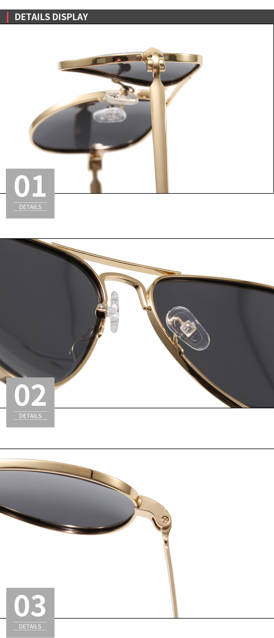 Premium metal frame polarized sunglasses