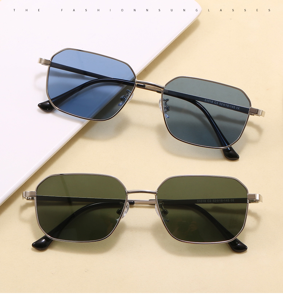21527 retro square polarized metal frame sunglasses available colors