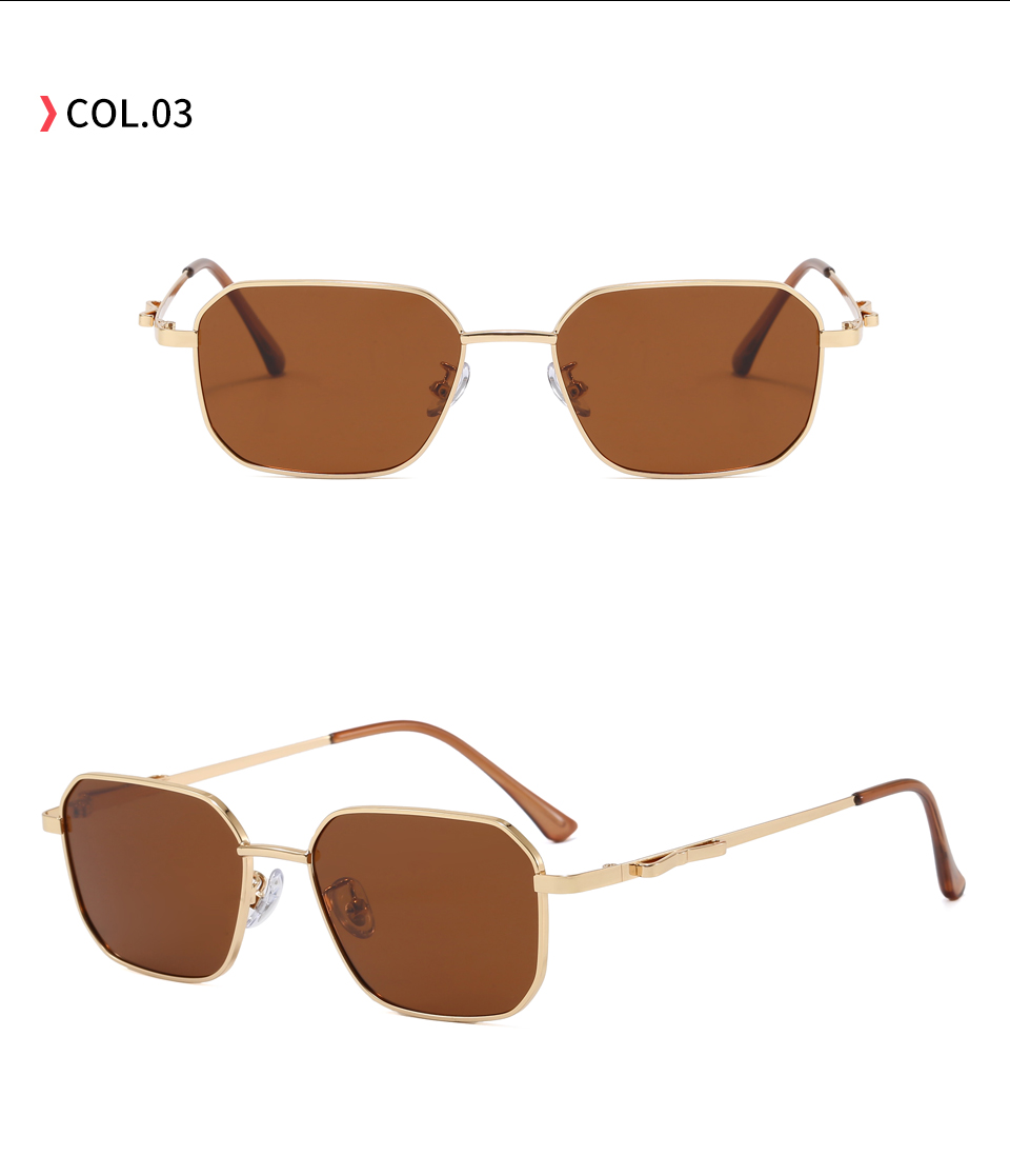 gold frame brown lens retro polarized sunglasses