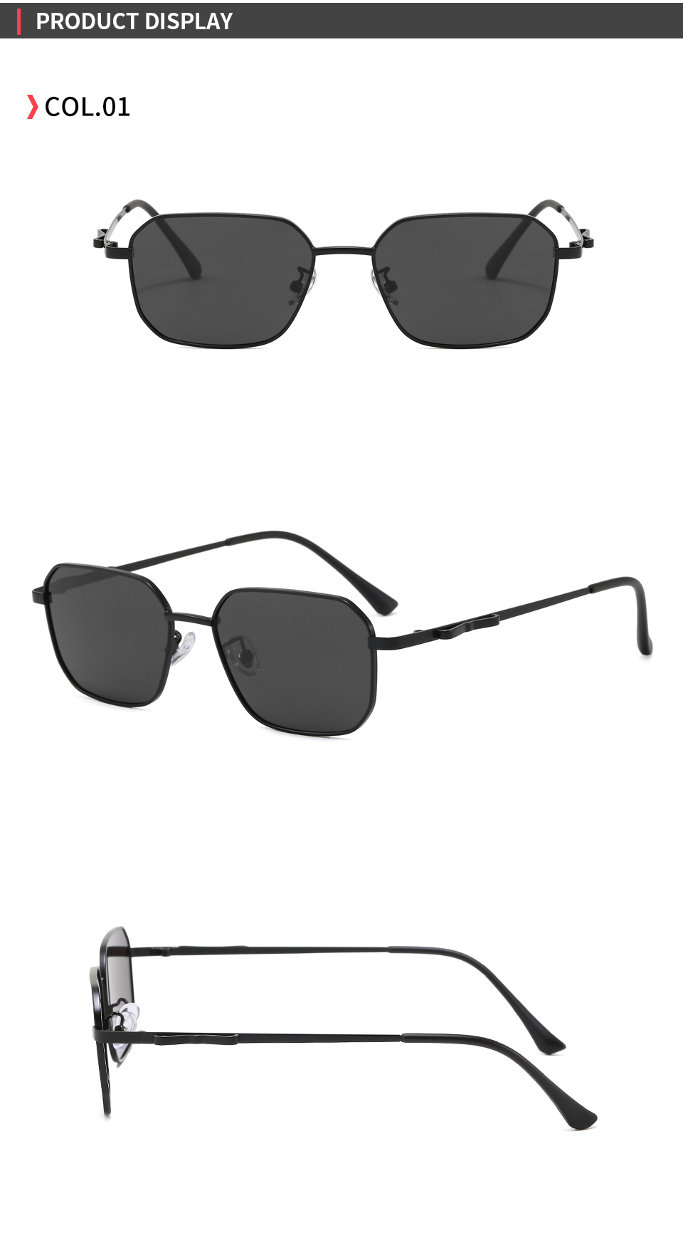 gold frame grey lens polarized square sunglasses