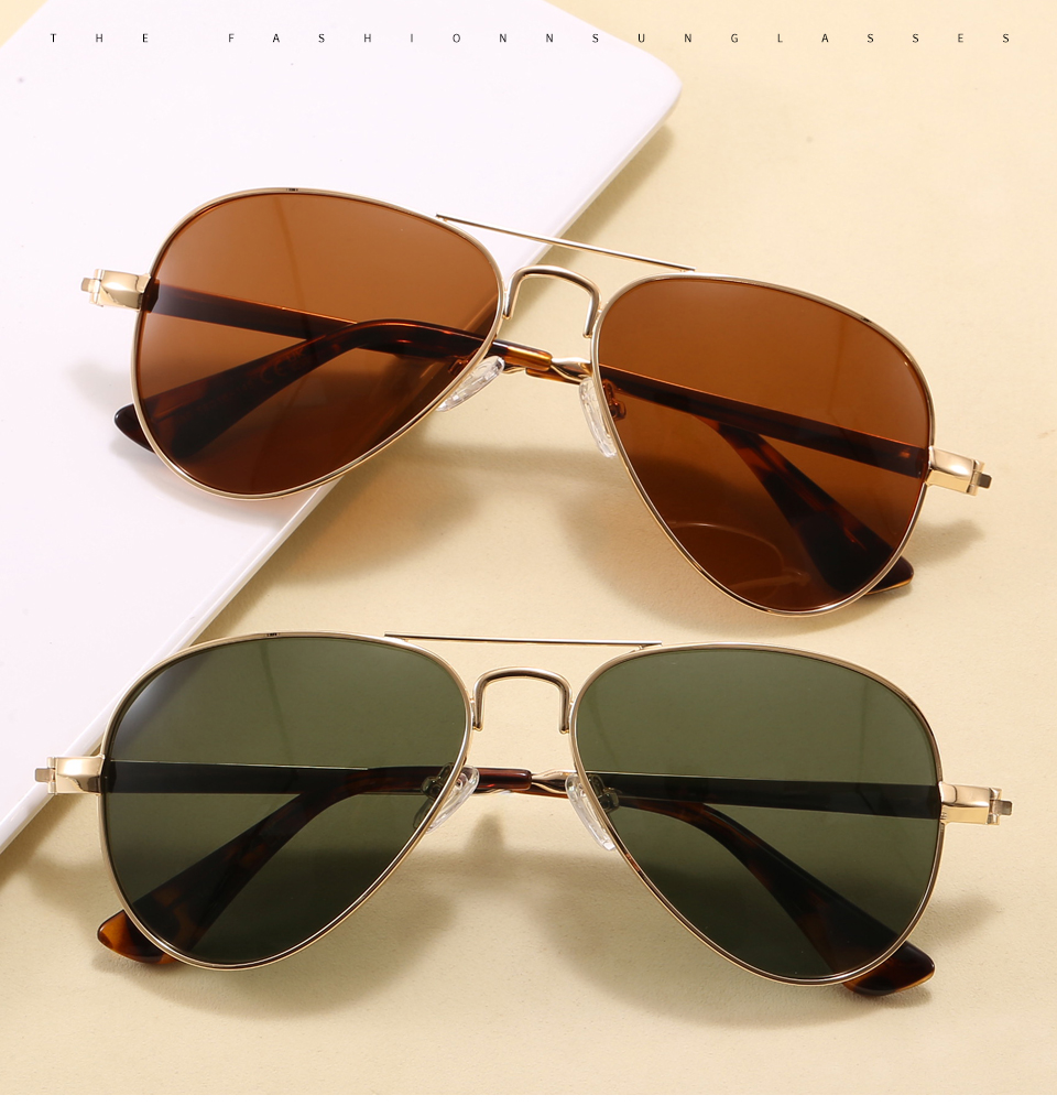 Polarized metal frame pilot sunglasses wholesale