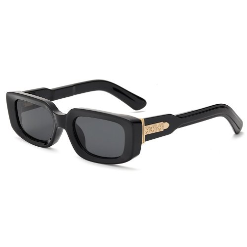 Y2K Retro Small Rectangular Thick Colorful PC Frame Metal Decor Temple Sunglasses