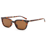 Square folding acetate sunglasses in tortoiseshell with brown tinted lenses