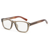 Classic square glasses in clear brown frame with clear lenses