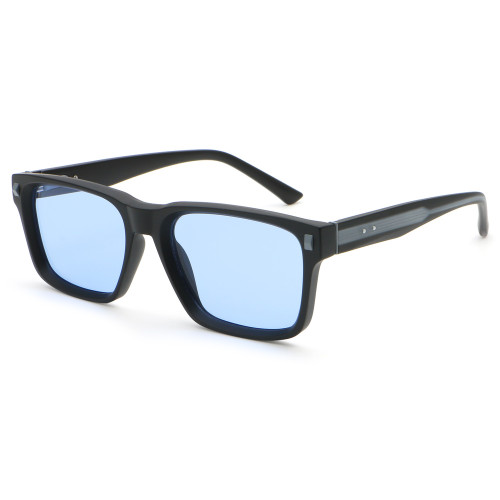Square Spring Hinge Thick Frame UV400 Shades Sunglasses
