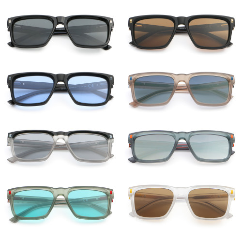 Square Spring Hinge Thick Frame UV400 Shades Sunglasses