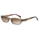 Transparent brown acetate sunglasses with gradient brown lenses