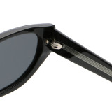 Narrow Cat Eye UV400 Sunglasses with Metal Temple Detail