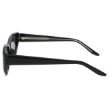 Narrow Cat Eye UV400 Sunglasses with Metal Temple Detail