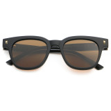 Retro Square UV400 Sunglasses with Decorative Temples