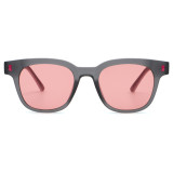 Retro Square UV400 Sunglasses with Decorative Temples