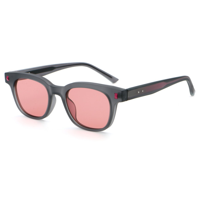 Retro Square UV400 Sunglasses with Decorative Temples