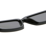 Rectangular Sunglasses with Metallic Temple Accents