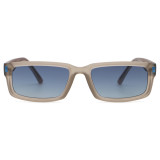 Rectangular Sunglasses with Metallic Temple Accents