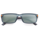 Rectangular Sunglasses with Metallic Temple Accents