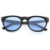 Round UV400 Sunglasses with Decorative Temples