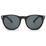 Round UV400 Sunglasses with Decorative Temples