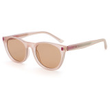 Round UV400 Sunglasses with Decorative Temples