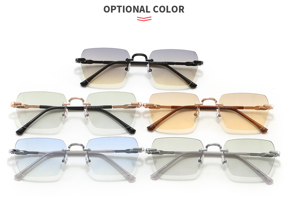 All 5 frame and lens color combinations arranged together in folded front views.