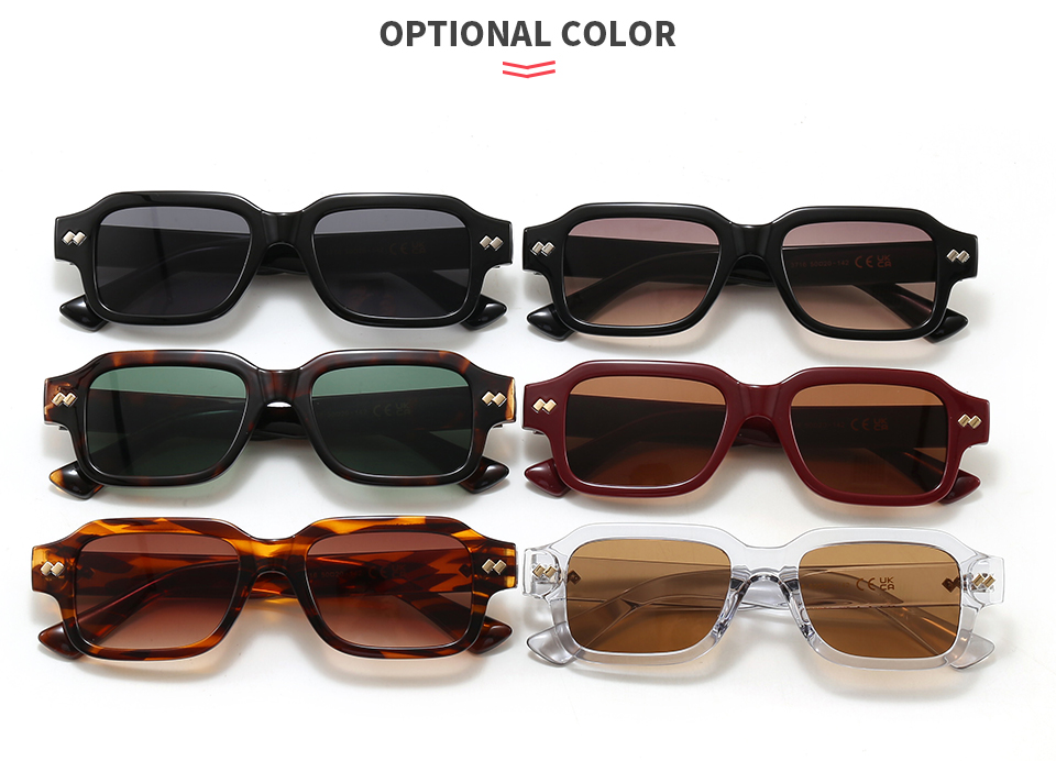 All 6 frame and lens color combinations arranged together in folded front views.