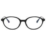 Retro Oval Eyewear with PC and Metal Frame in Tinted and Clear Lens Options